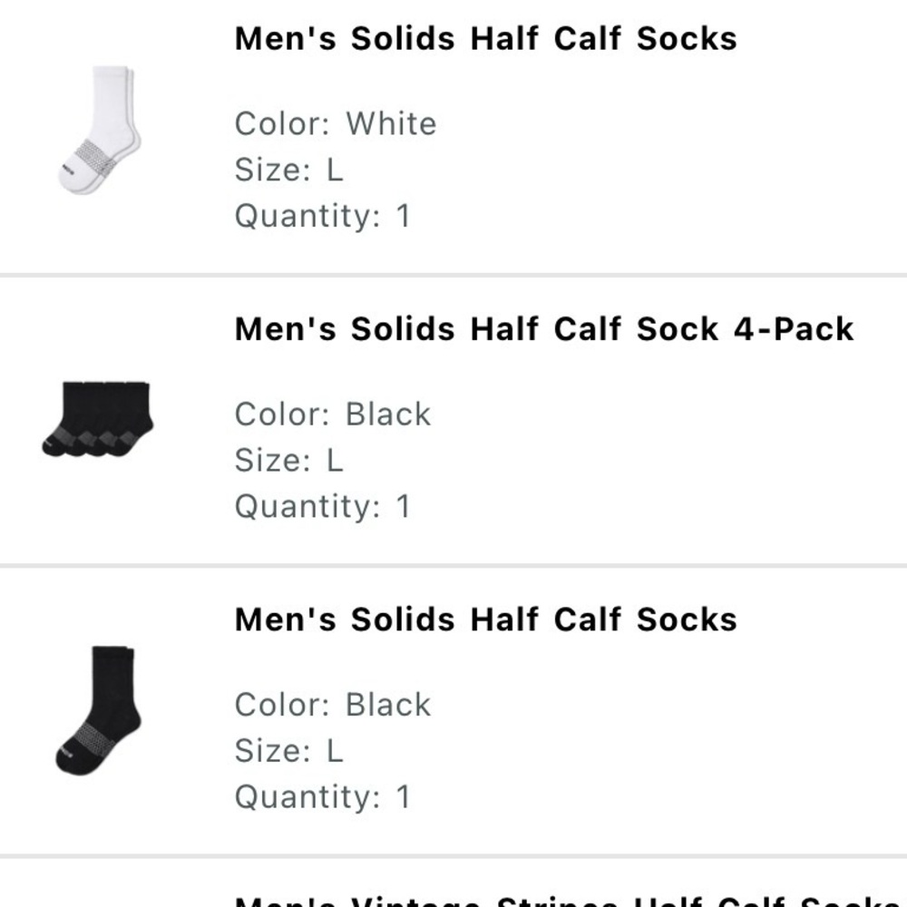 Bombas Men's Half Calf Midweight Socks - 13 Pairs - Solids & Stripes - Large